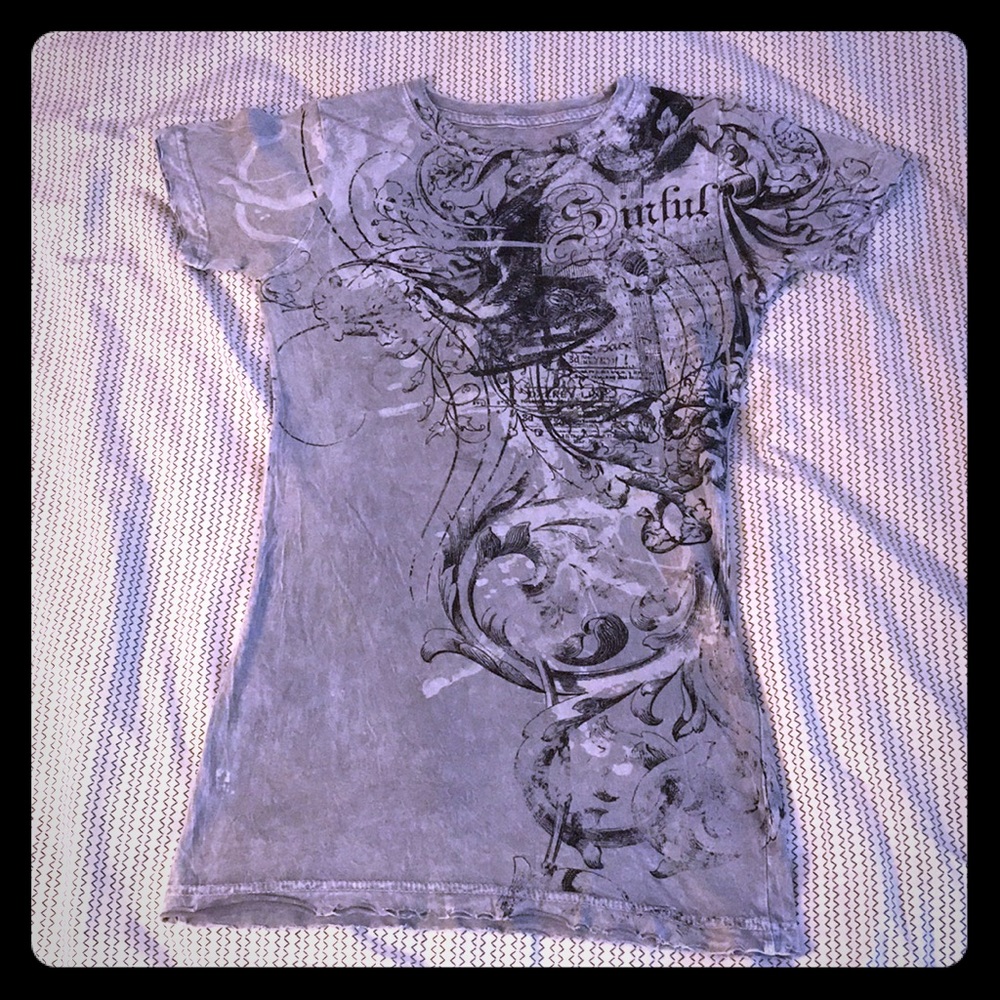 Sinful Gray Graphic Tee - Short Sleeve
